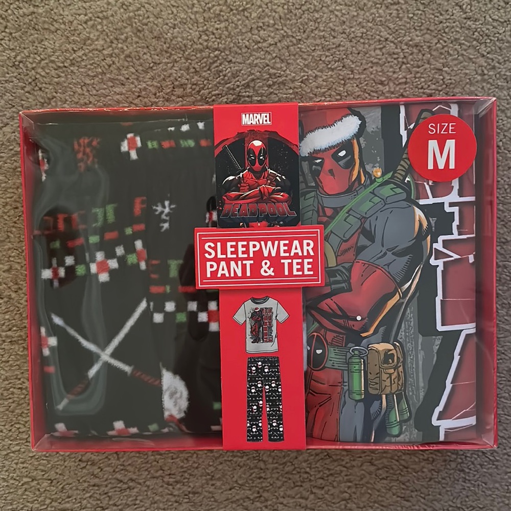 deadpool christmas pajama set men’s